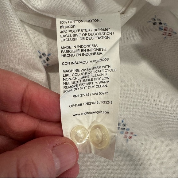 Penguin Heritage Slim Fit Men's XXL Short Sleeve Dress Shirt Geometric Print - Picture 5 of 9